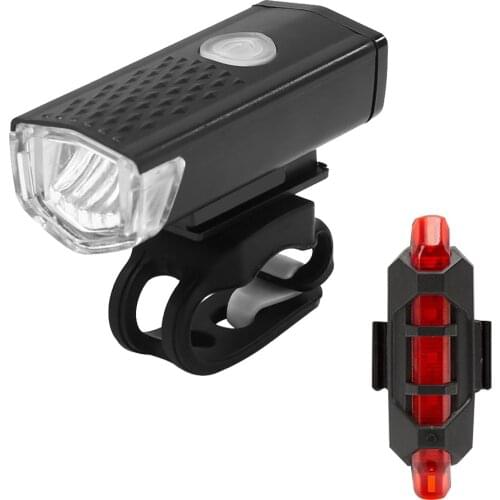 2pcs Waterproof XPE LED 300LM Bike Front Headlight Rear Taillight Bicycle Lights Portable Light Mountain Bike Lights