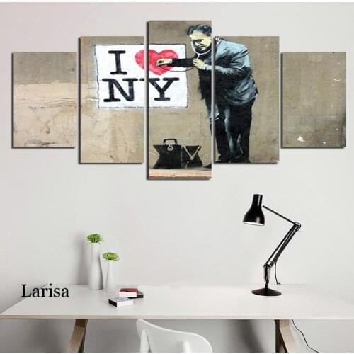 Multiple Canvas Painting Home Decor Prints i Love New York Poster and Conbination Picture Modern Nordic Wall Art Picture Home