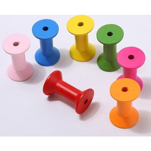 Wooden Bobbins Spools Reels Organizer Sewing Ribbon Textile Yarn Craft for Sewing Ribbons Twine Wood Crafts