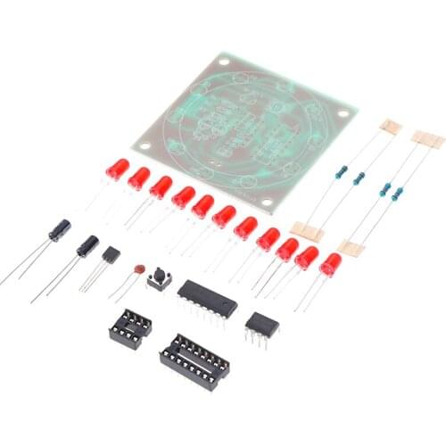 Round Electronic Lucky Rotary Suite CD4017 NE555 Self DIY LED Light Kit Production Parts And Components