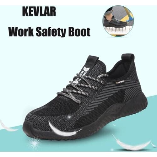 Lightweight Safety Shoes Men Anti-crush Anti-piercing Breathable Wear-resistance Work Shoes Excellent Grip Steel Toe Shoes Black