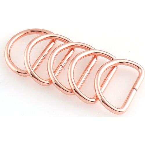 1inch/25mm Metal rose gold D Ring welded D buckles belt buckle webbing Ring Bag Holder Handbag Purse clasp Making Hardware