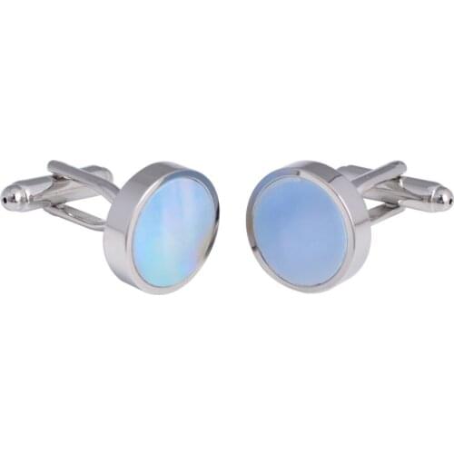 Trendy Colorful Shell Cufflinks In the Tie Clips & Cufflinks For Men Round Shell Cufflinks Fashion Jewelry 2019 High Quality