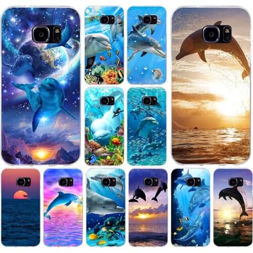125H ocean dolphin Dance And Jumping Soft TPU Silicone Cover Case for samsung Galaxy s6 s6 s7 edge s8 s9 plus case