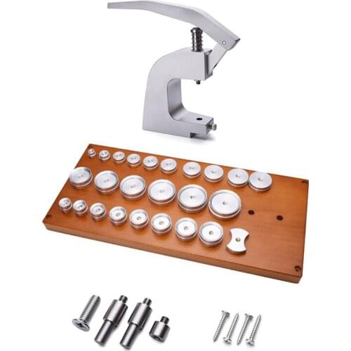 5500-A Watch Press Tools Kit,25 Pcs Normal Tapered Dies Universal TableTop Watch Crystal Press Machine