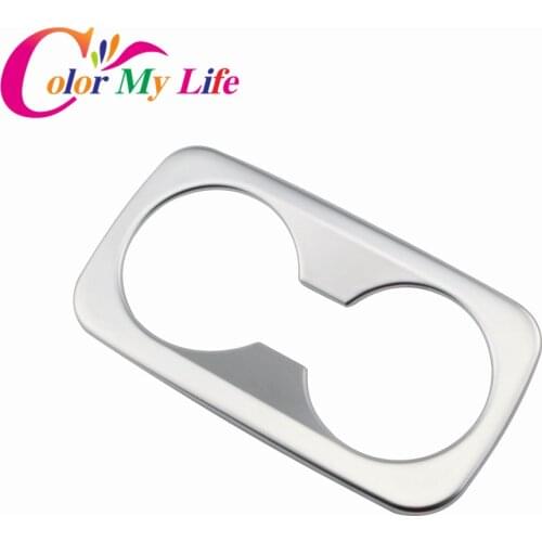 Color My Life ABS Chrome Rear Seat Water Cup Trim Glasses Holder Cover Sticker For Kia Sportage KX5 KX 5 QL 2016 2017 Stickers
