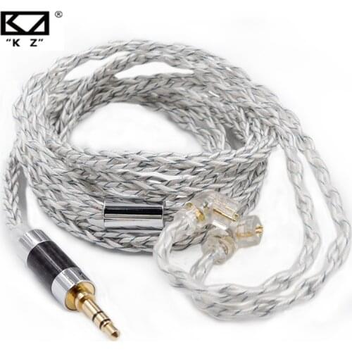 KZ Earphone 8 Core Cable Silver Blue Hybrid 784 cores Silver plated Upgrade Cable For KZ ZSX ZAX ZS10 PRO ZSN PRO C12 CA16 C10