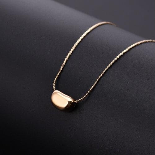 2021 New Designer Korean Titanium Steel Vintage Acacia Beans Pendant Choker Necklace For Women Charms Jewelry Girls Gif Kawaii