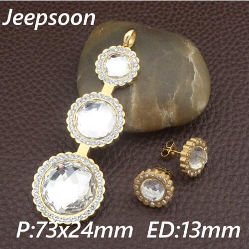 New Fashion Pattern Stainless Steel Jewelry Gold Color pendant and earring sets For Women Wholesale SGGIDACE