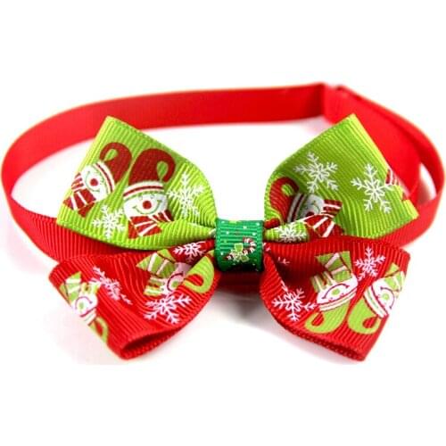 30PCS / LOT New Pet Christmas Bow Tie Cat Collar Pet Supplies Cat Dog Grooming Accessories