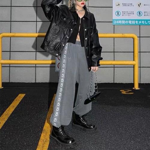 Solid color zipper pocket overalls for men high Street fashion slacks casual wide leg pants