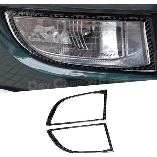 Carbon Fiber HeadLight Front Lamp Trim Frame CoverDecal Stickers For Toyota Land Cruiser Prado 2003-2009 Exterior Decoration