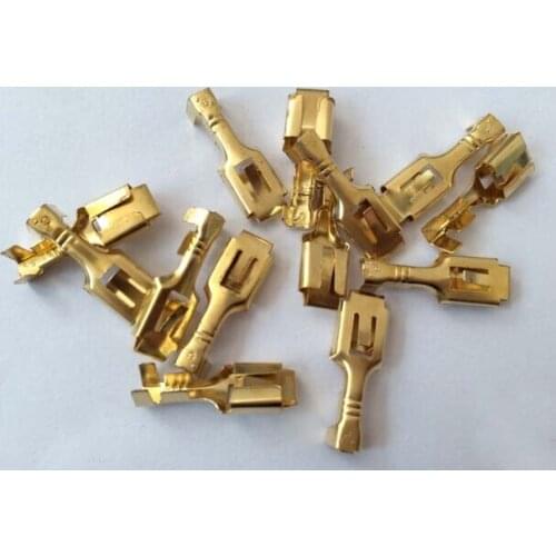 Cold pressing Brass Quartet plug spring terminals0 .35mm X 6.3mmar terminal connector B type pin