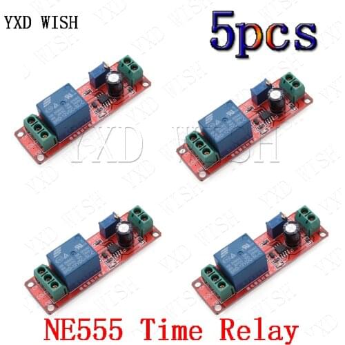 5pcs NE555 Timer Switch Adjustable Module Time Delay Relay Module DC 5V / 12V Delay Relay Shield