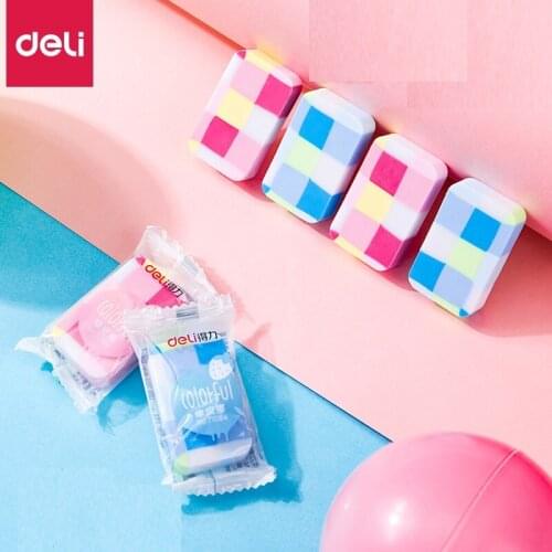4Pcs Independent Packaging Candy Colors Erasers Pencil Rubber PVC Material Environmental Safe Kids Students Wipe Mistake 71064