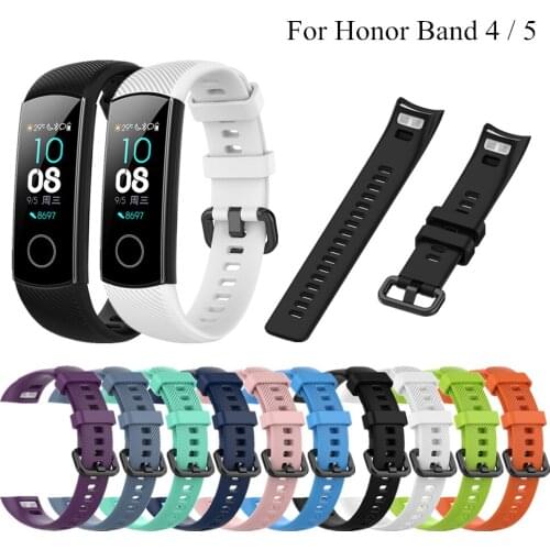 Silicone Wrist Strap For Honor Band 5 4 Smart Bracelet Wristband Replacement Strap For Huawei Honor Band 5 Smart Accessories