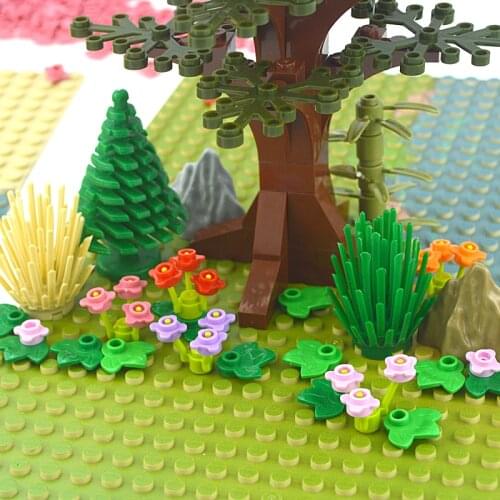 Compatible Assembles Particles Plant Tree Grass Flower House Garden MOC Parts DIY Bricks Compatible with leduo Building Blocks