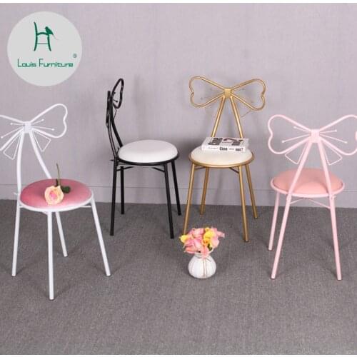 Louis Fashion Living Room Chairs Modern Minimalist Creativity Bedroom Princess Dressing Makeup European Style Iron Art Nail