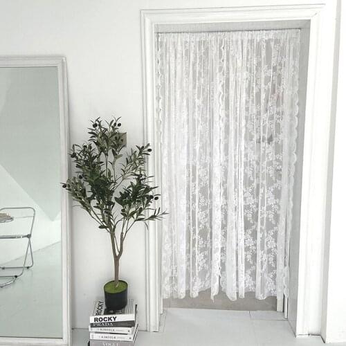 150*200cm Tulle Curtains for Kitchen And Window Balcony Decoration Fabric Partition Nordic Free Perforation Room Curtain