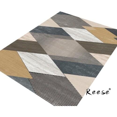Reese Comfortable Soft Dense Fluff Area Rug Geometric Modern Art Living Room Carpets Home Bedroom Bedside Study Decor Anti Slip