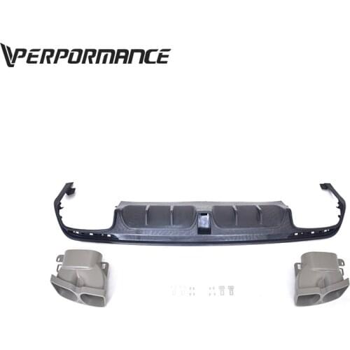 S -class bumper lip exhaust pipes 2014y~2017y car rear diffuser with exhaust tips for geniue S class W222 S63 S65 B700 style