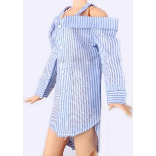 [wamami] Suitable For 12" Neo Doll Doll Long Blue Shirt Dress
