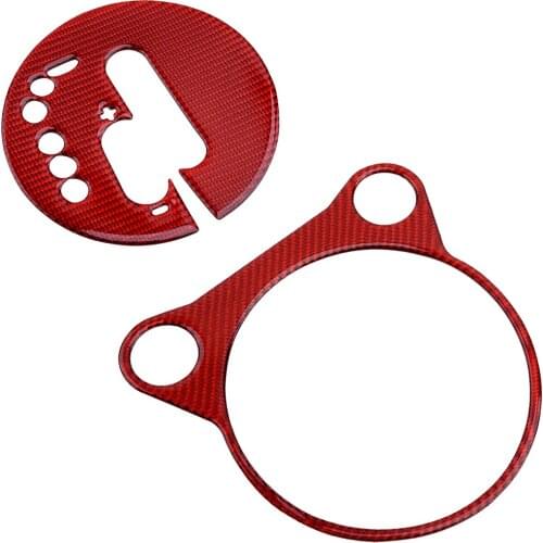 1 Set New Car Red Carbon Fiber Gear Shift Panel Cover Trim Frame Fit For Nissan 370Z 2009-2016 2017 2018 2019 2020