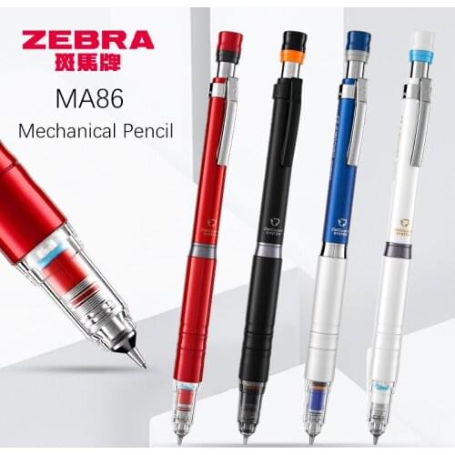 1pc ZEBRA MA86 Mechanical Pencil Low Center of Gravity Anti-broken Lead System Metal Grid Pencils for Student Writing Stationery