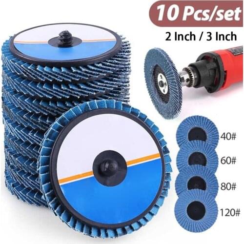10pcs Professional Flap Discs 2/3inch Sanding Discs 40/60/80/120 Grit Grinding Wheels Blades For Angle Grinder