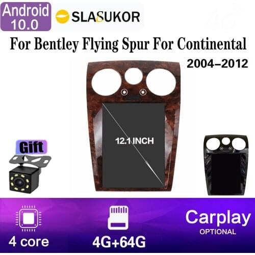 12.1" Android 10 Car Radio For Bentley Flying Spur For Continental Car Dvd Player GPS Navigation 2004-2012 Auto Audio 4G+64G