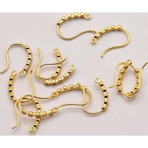 2 pair/Lot 15mm*10mm 18K Brass Gold Plated Earring Findings Diy Jewelry Making Accessories Iron Hook Earwire Jewelry JA0158