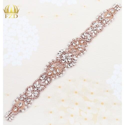 30pieces) Wholesale Hot Fix Iron Beaded Sew On Crystal Appliques for Wedding Dresses and Diy Bridal Sash or Headbands