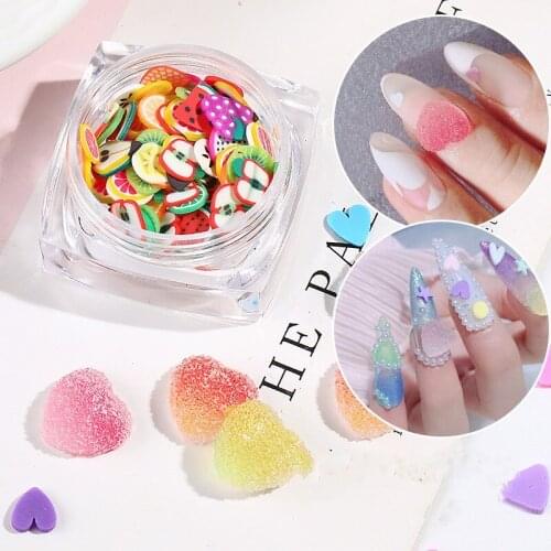 3D Silicone Soft Sweets fruit Five Corners Daisy Stars Design Arylic Nail Art Rhinestone Japanese Style Manicure Accessories