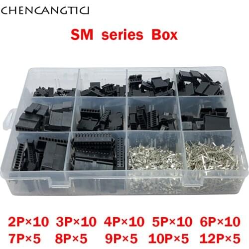860 Pcs SM 2-12 Pin 2.54 Pitch Female Male Wire Connectors Housing With Terminals SM-2P SM-2R JST SM2.54