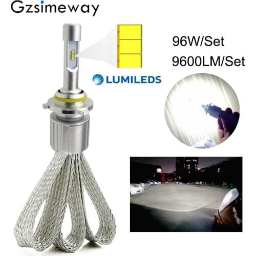Gzsimeway H7 led lamp H11 H1 H3 9005 880 H8 9012 H4 Hi/Lo led Headlight H9 881 Bulbs ZES chip 6000K HB3 Auto Headlamp Car Lights