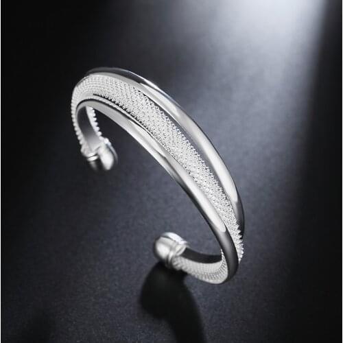 Charm 925 Sterling Silver Bracelets for Women fine bangle Fashion Wedding Party Christmas Gifts Girl student Jewelry