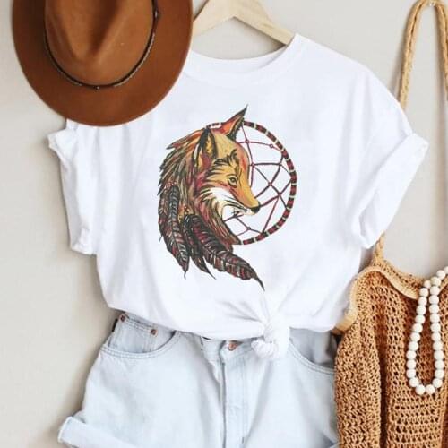 T-shirts Print Clothes Animal Cute Lovely Style Women Cartoon Fashion Graphic Short Sleeve Tshirt Regular Top Lady Female Tee