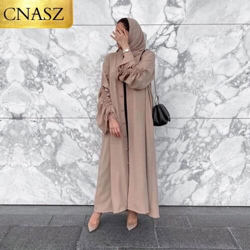 New Arrivals Abaya For Ladies Stitched Sleeved Cardigan Islamic Womens Robe Dubai Abaya Middle East Fashion Kimono