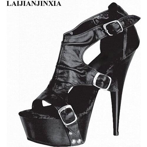 LAIJIANJINXIA New Women Sexy Nightclub 15CM High Heels Sandals Party Queen Shoes Dancing Shoes Open Toe Pole Dance Shoes