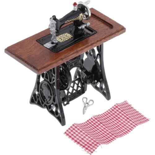1:12 Scale Dollhouse Sewing Machine Model Handcraft Toy for Dollhouse Furniture and Decorations Kit