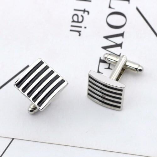 Trendy Square Shirt Studs Stripe Vintage Charm French T-shirt Cufflinks For Men Christmas Partys Wedding Gifts EXO DropShipping