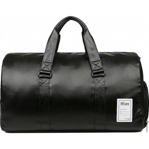 Men PU Leather Travel Bags Carry on Luggage Bag Men Duffle Bags Handbag Casual Travelling Tote Large Weekend Bag With Shoe Case