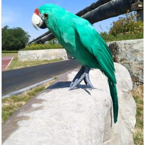 New big creative simulation green parrot model foam&furs green bird doll gift about 45cm 0782