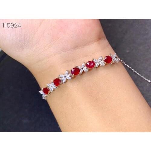 New Fashion Natural and Real Ruby bangle 925 sterling silver Fine jewelry Ruby Bracelet