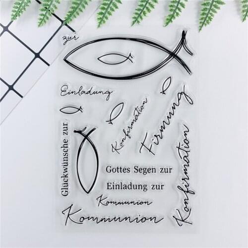 German Fish NEW Clear Stamps For DIY Scrapbooking/Craft Supplies Bullet Journal Background Rubber Stamp Sentiment Card Making