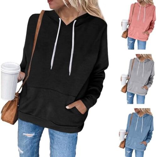 Casual Loose Hoodie Vintage Fashion Women Simple Sweatshirt With Pocket Solid Poleron 2021 Korean Oversized Hoodie Plus Size 3xl