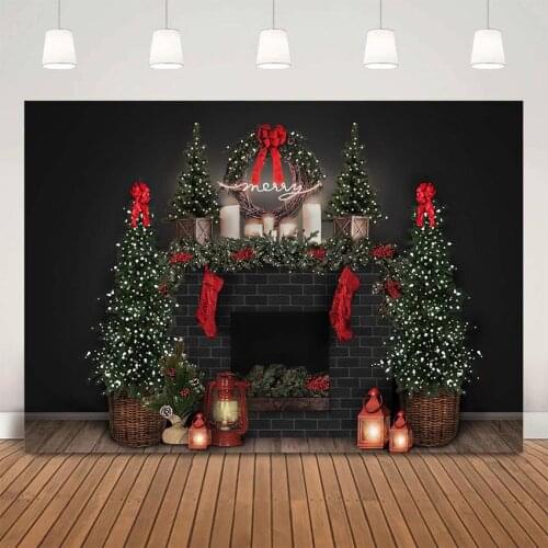 Merry Christmas Winter Photo Background Santa Claus Full Moon Night Backdrop for Photography Studio Christmas Photocall Newborn