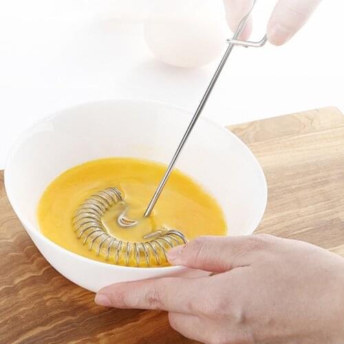 Manual Egg Beater Stainless Steel Spring Coil Coffee Milk Hand Whisk Mixer Egg Foamer Egg Cream Stirring kitchen tools