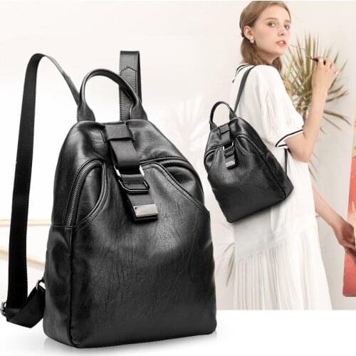 New Girl Backpacks For School In Womens Casual Daypacks Genuine Leather High Quality Solid Color Double Shoulder Bags Knapsack