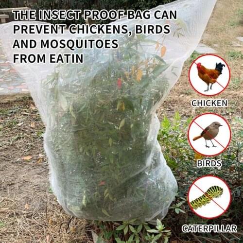 1/2PCS Plant Insect Net Garden Plant Protection Fruit Flower Insect Bird Barrier Net With Drawstring White Black Practical
